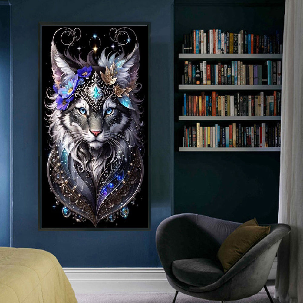 Noble Cat - Full 11CT Stamped Cross Stitch 45x75CM - Yishu