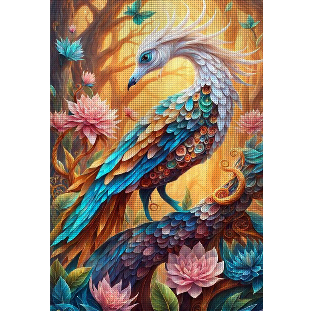 Bird - Full 11CT Stamped Cross Stitch 45x65CM - Yishu