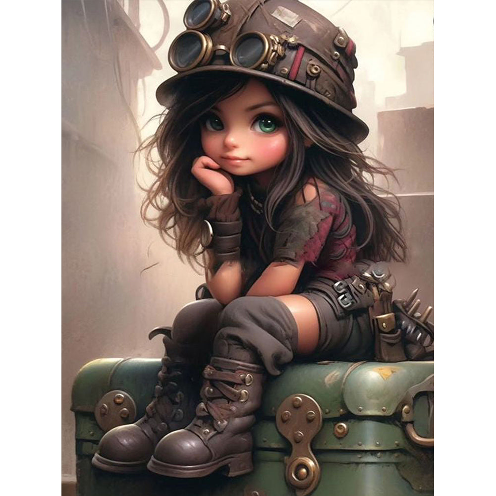 Big-Eyed Girl 40*50CM(Canvas) Full Round Drill Diamond Painting