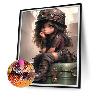 Big-Eyed Girl 40*50CM(Canvas) Full Round Drill Diamond Painting
