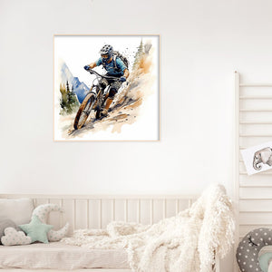Boy On A Bicycle 30*30CM(Canvas) Full Round Drill Diamond Painting