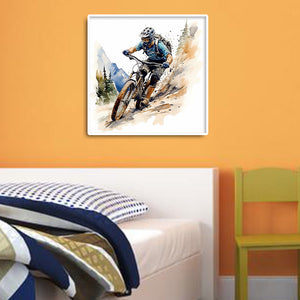 Boy On A Bicycle 30*30CM(Canvas) Full Round Drill Diamond Painting