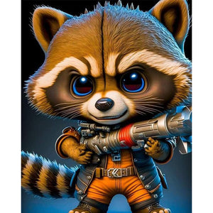 Yishu - Rocket Raccoon - 40*50CM 11CT 3 Stamped Cross Stitch
