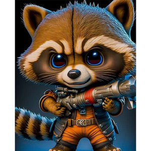 Yishu - Rocket Raccoon - 40*50CM 11CT 3 Stamped Cross Stitch