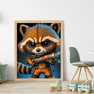 Yishu - Rocket Raccoon - 40*50CM 11CT 3 Stamped Cross Stitch