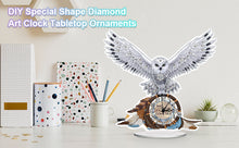 Load image into Gallery viewer, Acrylic Special Shaped White Owl 5D Diamond Painting Clock DIY Art Craft
