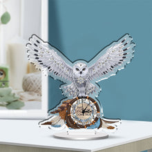 Load image into Gallery viewer, Acrylic Special Shaped White Owl 5D Diamond Painting Clock DIY Art Craft
