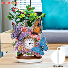 Load image into Gallery viewer, Acrylic Special Shaped Flower Butterfly 5D Diamond Painting Clock Art Craft
