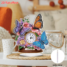 Load image into Gallery viewer, Acrylic Special Shaped Flower Butterfly 5D Diamond Painting Clock Art Craft
