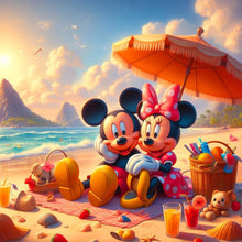 Load image into Gallery viewer, Mickey And Minnie On The Beach 30*30CM(Canvas) Full Round Drill Diamond Painting
