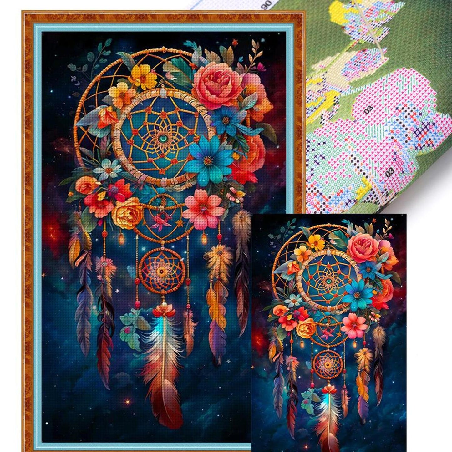 Dreamcatcher - Full 14CT Stamped Cross Stitch 35x60CM - Huacan