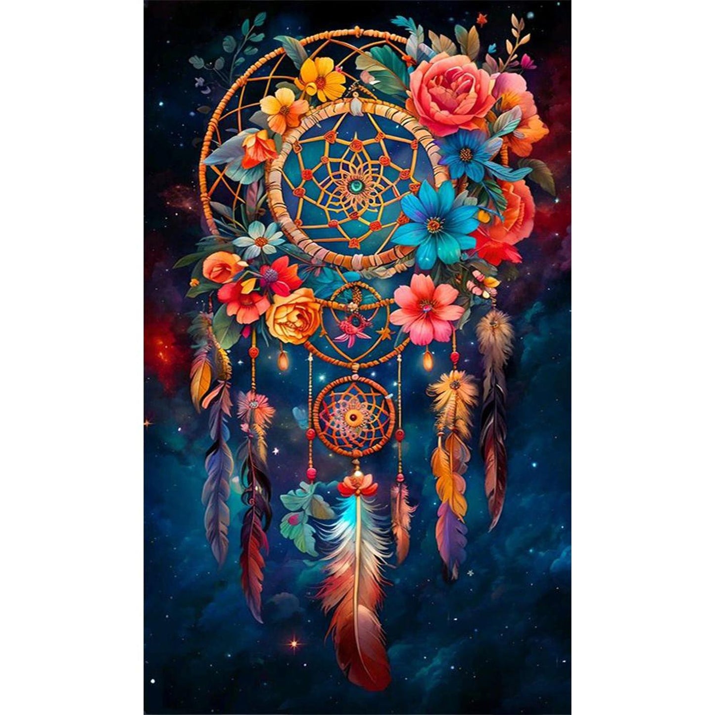 Dreamcatcher - Full 14CT Stamped Cross Stitch 35x60CM - Huacan