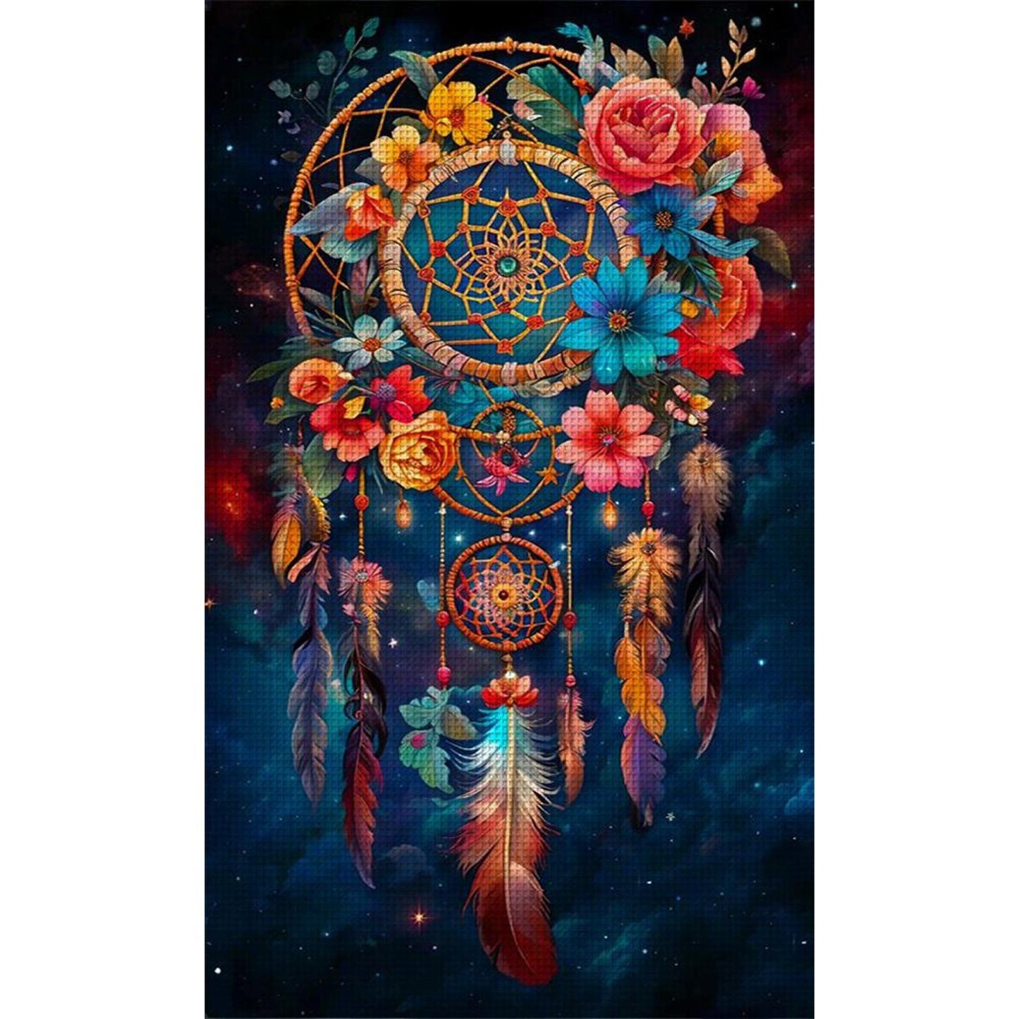 Dreamcatcher - Full 14CT Stamped Cross Stitch 35x60CM - Huacan