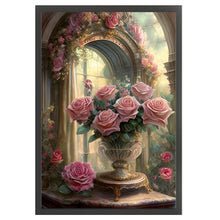 Load image into Gallery viewer, Huancan - Bouquet In The Bay Window - 40*60CM 11CT 3 Stamped Cross Stitch

