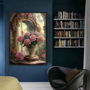 Huancan - Bouquet In The Bay Window - 40*60CM 11CT 3 Stamped Cross Stitch