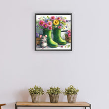 Load image into Gallery viewer, Little Mouse With Flowers In A Boot 30*30CM(Canvas) Full Round Drill Diamond Painting
