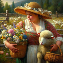 Load image into Gallery viewer, Oil Painting-Style Farm Woman 30*30CM(Canvas) Full Round Drill Diamond Painting
