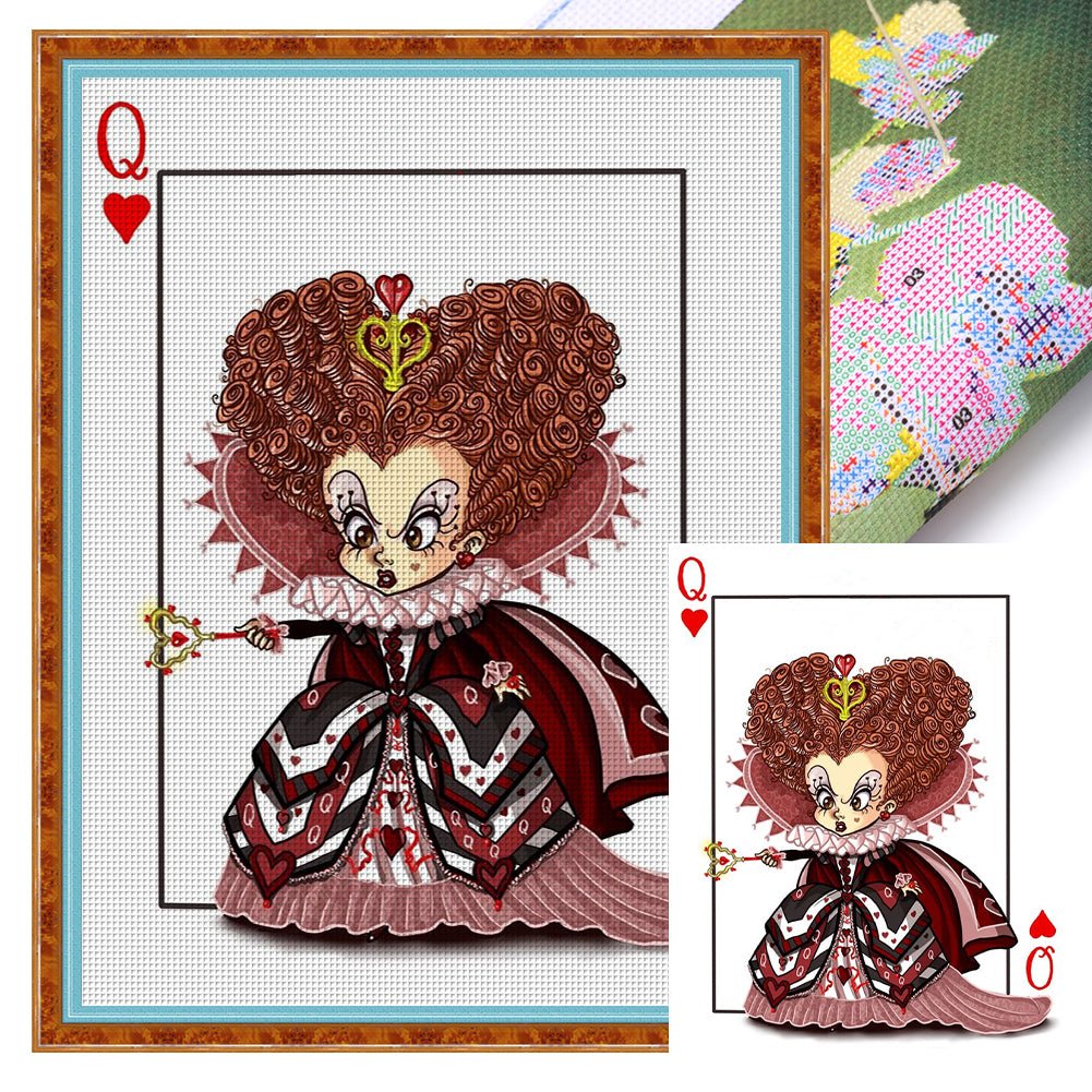 Huancan - The Queen Of Hearts - 30*40CM 11CT 3 Stamped Cross Stitch