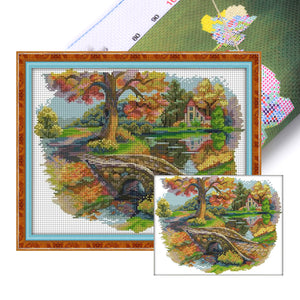 Joy Sunday - Autumn Scenery - 36*30CM 14CT 2 Stamped Cross Stitch