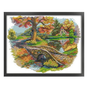 Joy Sunday - Autumn Scenery - 36*30CM 14CT 2 Stamped Cross Stitch
