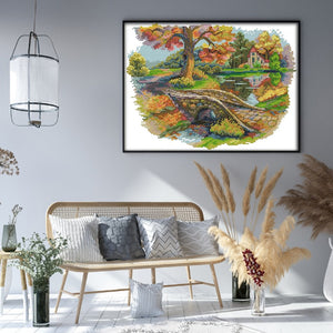 Joy Sunday - Autumn Scenery - 36*30CM 14CT 2 Stamped Cross Stitch