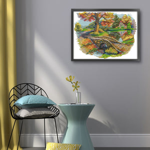 Joy Sunday - Autumn Scenery - 36*30CM 14CT 2 Stamped Cross Stitch