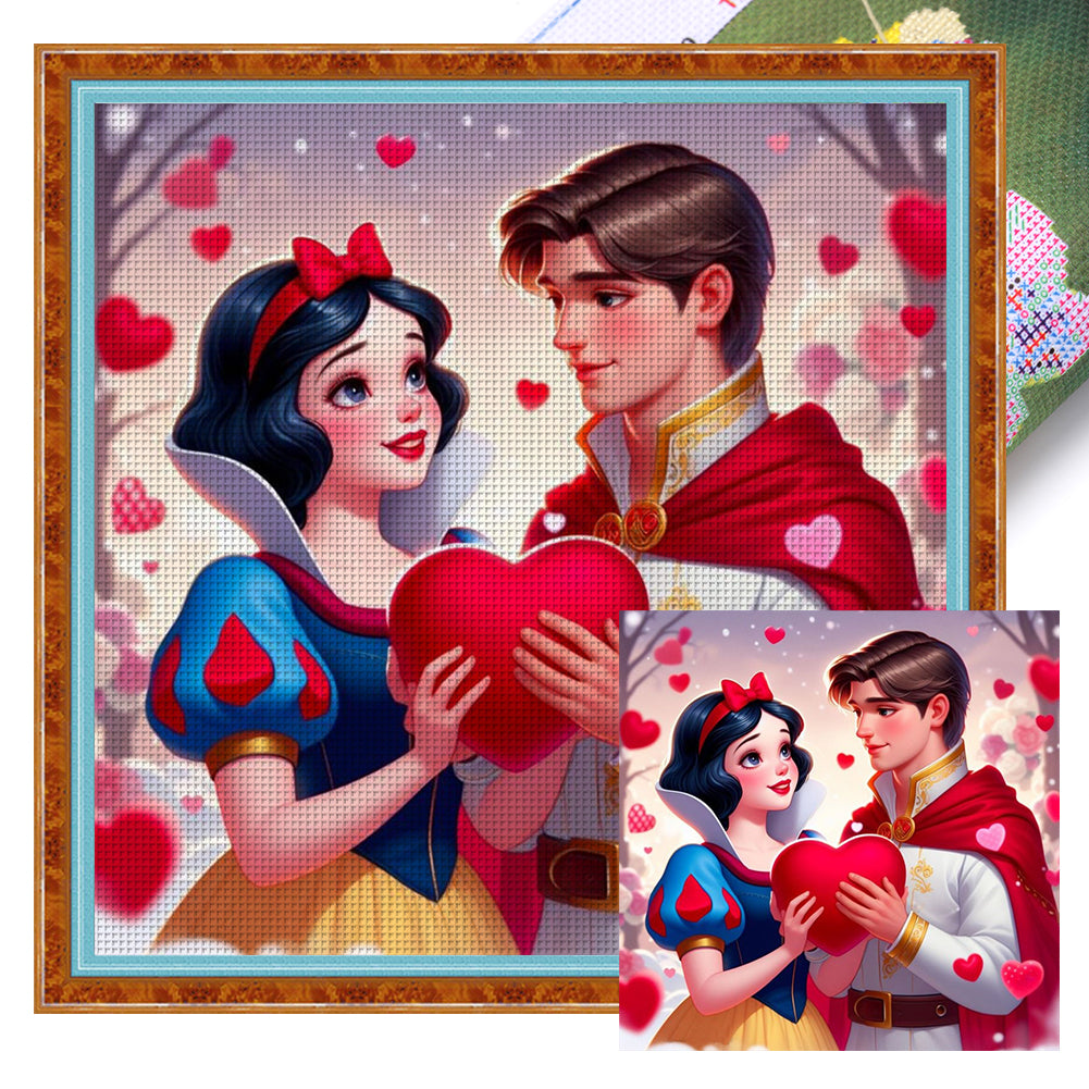 Huancan - Snow White And The Prince - 40*40CM 11CT 3 Stamped Cross Stitch