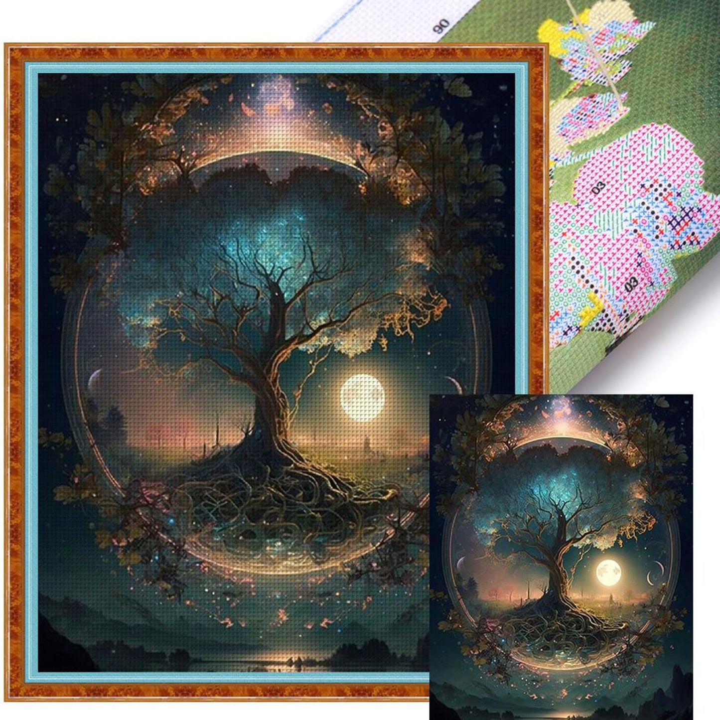 Time Tree Of Life - Full 11CT Stamped Cross Stitch 45x55CM - Huacan