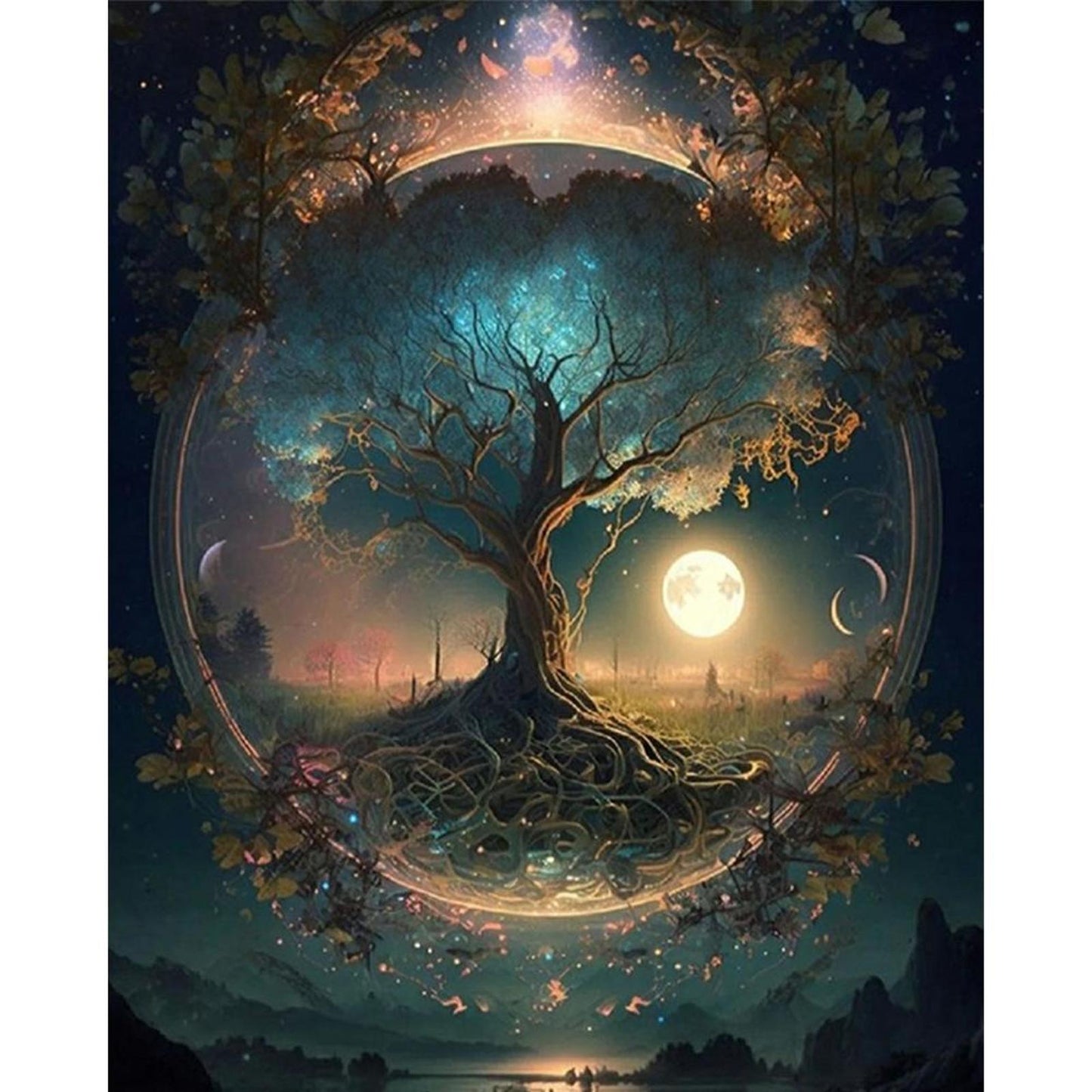 Time Tree Of Life - Full 11CT Stamped Cross Stitch 45x55CM - Huacan