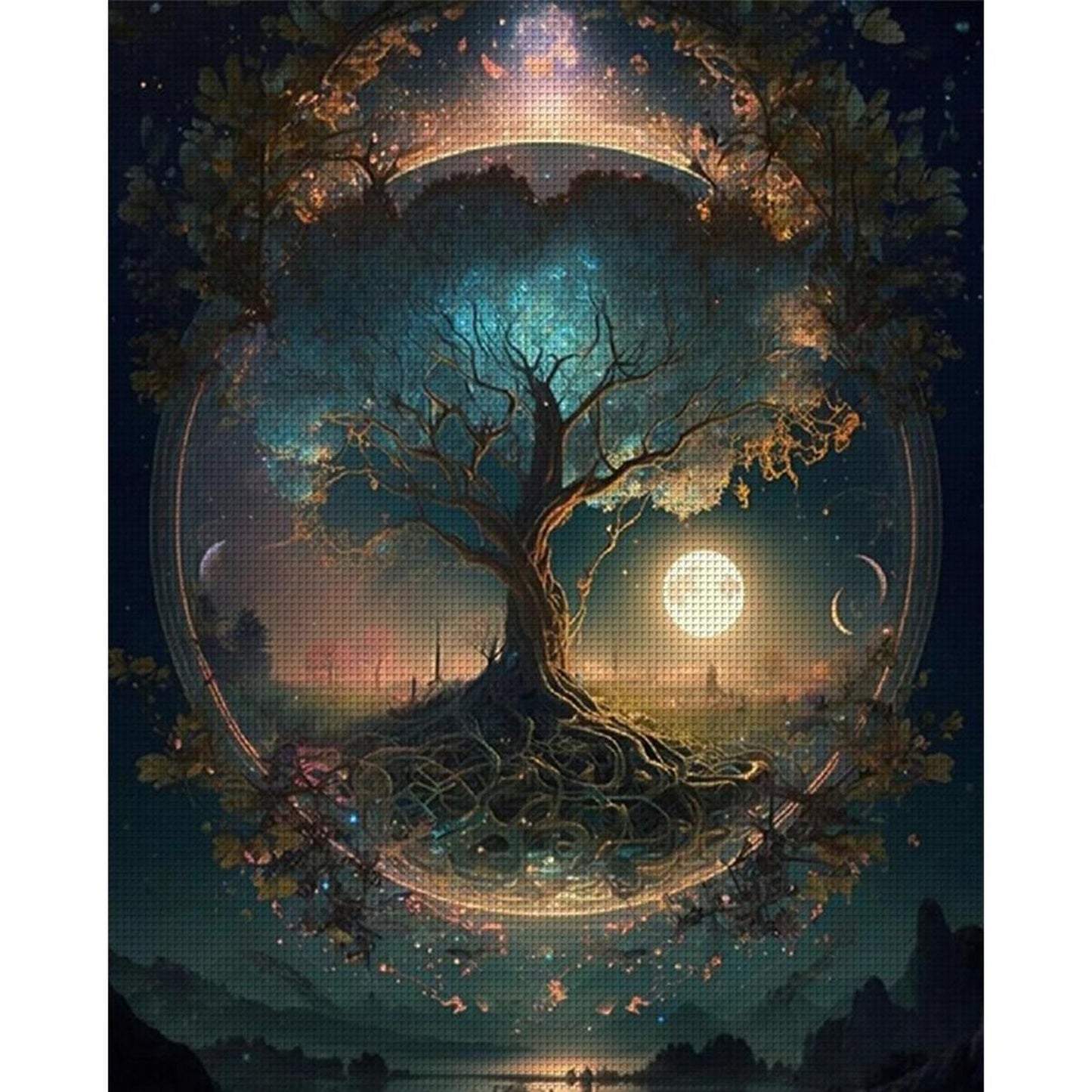 Time Tree Of Life - Full 11CT Stamped Cross Stitch 45x55CM - Huacan