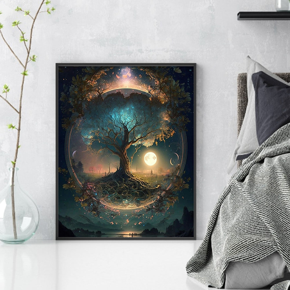 Time Tree Of Life - Full 11CT Stamped Cross Stitch 45x55CM - Huacan