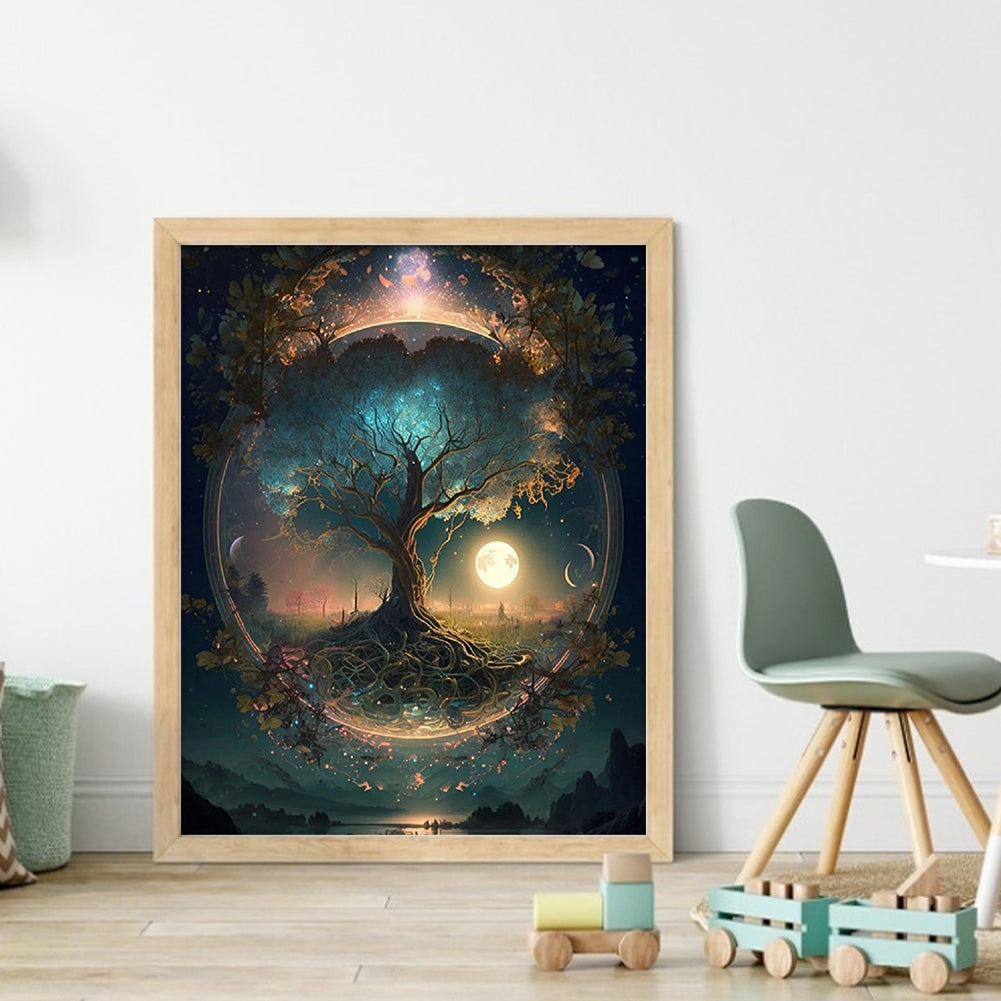 Time Tree Of Life - Full 11CT Stamped Cross Stitch 45x55CM - Huacan