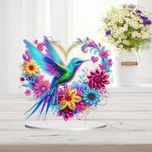 Load image into Gallery viewer, Double Sided Special Shaped Heart Hummingbird 5D DIY Diamond Art Tabletop Decor
