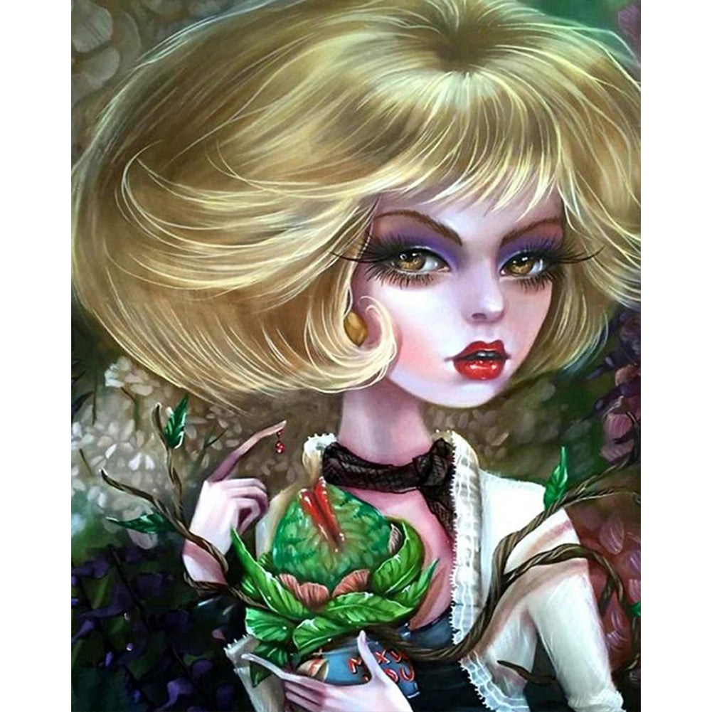 Spooky Big-Eyed Doll 40*50CM(Canvas) Full Round Drill Diamond Painting