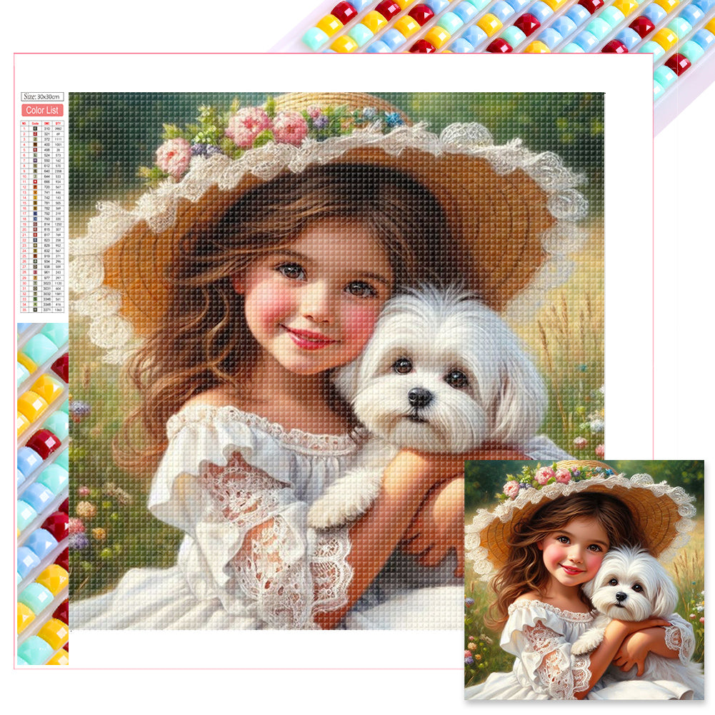 Little Girl 30*30CM(Picture) Full Square Drill Diamond Painting