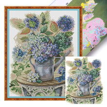 Load image into Gallery viewer, Joy Sunday - Flower-Filled Jug - 35*42CM 14CT 2 Stamped Cross Stitch
