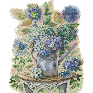 Joy Sunday - Flower-Filled Jug - 35*42CM 14CT 2 Stamped Cross Stitch