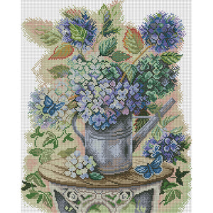Joy Sunday - Flower-Filled Jug - 35*42CM 14CT 2 Stamped Cross Stitch