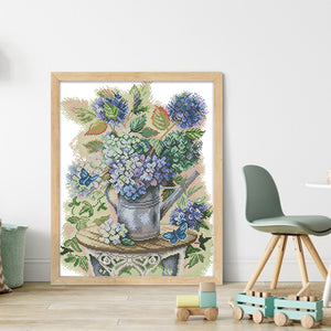 Joy Sunday - Flower-Filled Jug - 35*42CM 14CT 2 Stamped Cross Stitch