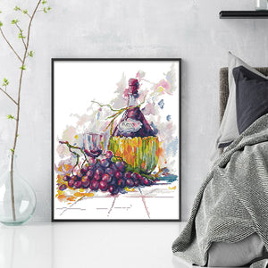 Joy Sunday - Wine Three - 33*40CM 14CT 2 Stamped Cross Stitch
