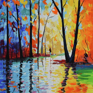 Colorful Landscape 40*30CM(Picture) Full Round Drill Diamond Painting