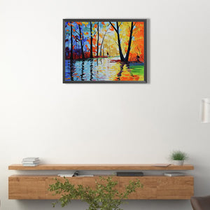 Colorful Landscape 40*30CM(Picture) Full Round Drill Diamond Painting
