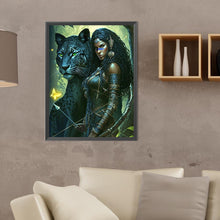Load image into Gallery viewer, Woman And Leopard 30*40CM(Canvas) Full Round Drill Diamond Painting
