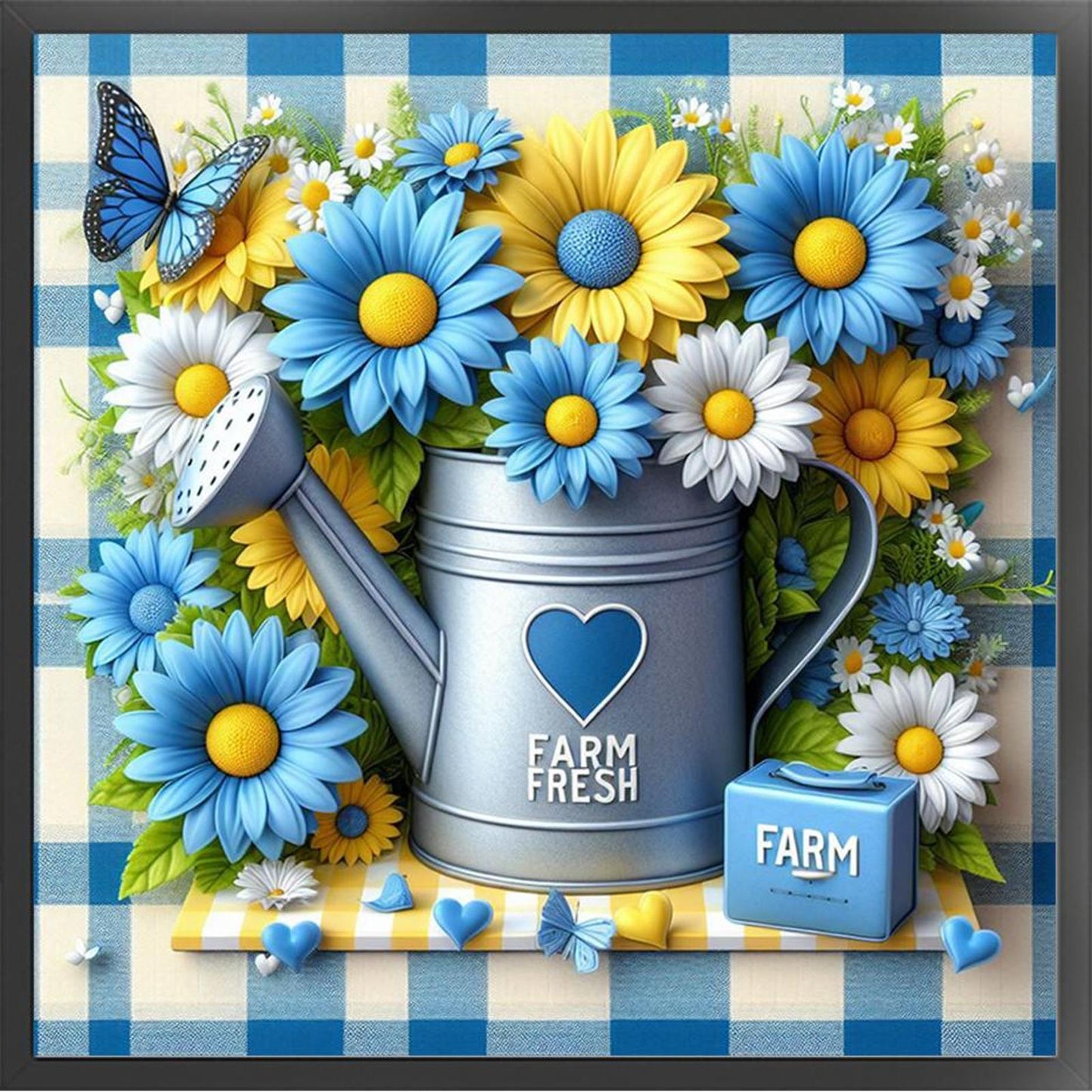 Fresh Flowers In Bucket - Full 11CT Stamped Cross Stitch 40x40CM - Yishu