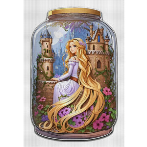 Yishu - Rapunzel In A Bottle - 40*60CM 11CT 3 Stamped Cross Stitch