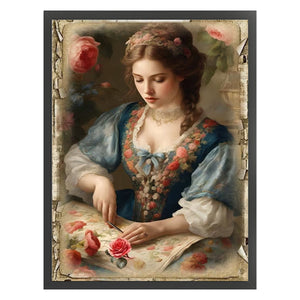 Yishu - Sewing Woman - 40*55CM 11CT 3 Stamped Cross Stitch