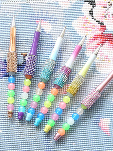 6Pcs Diamond Painting Pen Diamond Art Pen with Glowing Bead for Kids Adults