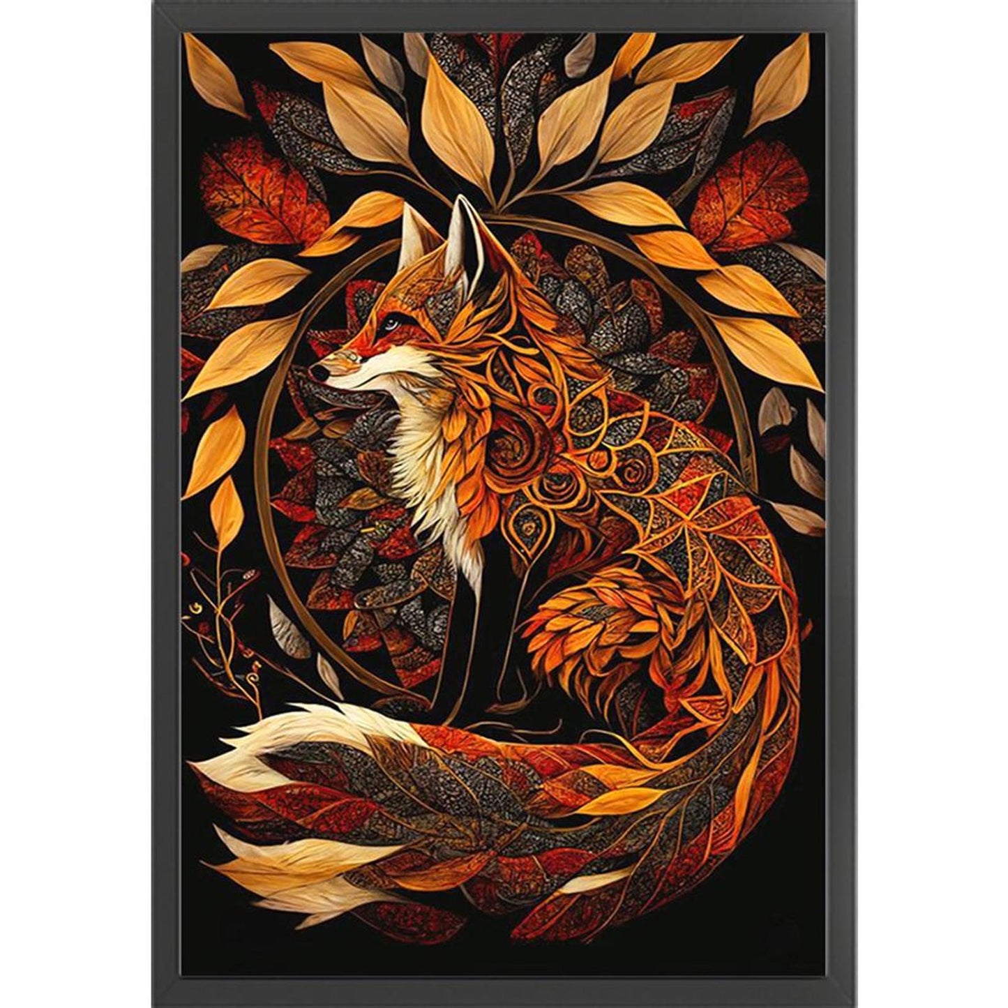 Fox In Autumn Leaves - Full 11CT Counted Cross Stitch 40x60CM - Huacan