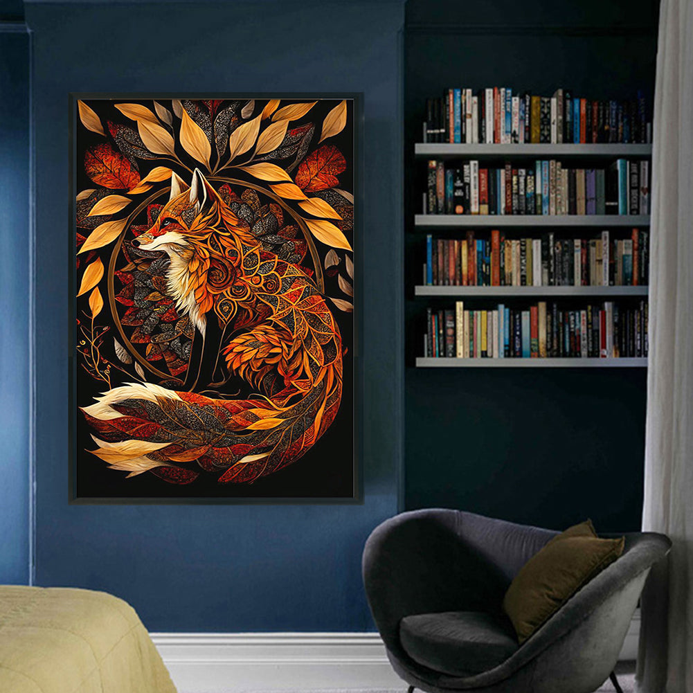 Fox In Autumn Leaves - Full 11CT Counted Cross Stitch 40x60CM - Huacan