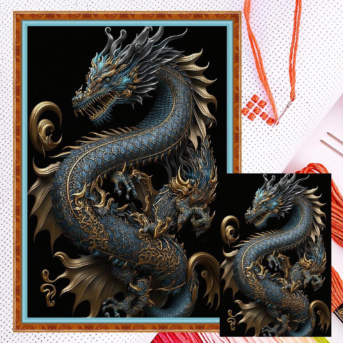 Dragon - Full 11CT Counted Cross Stitch 40x60CM - Huacan